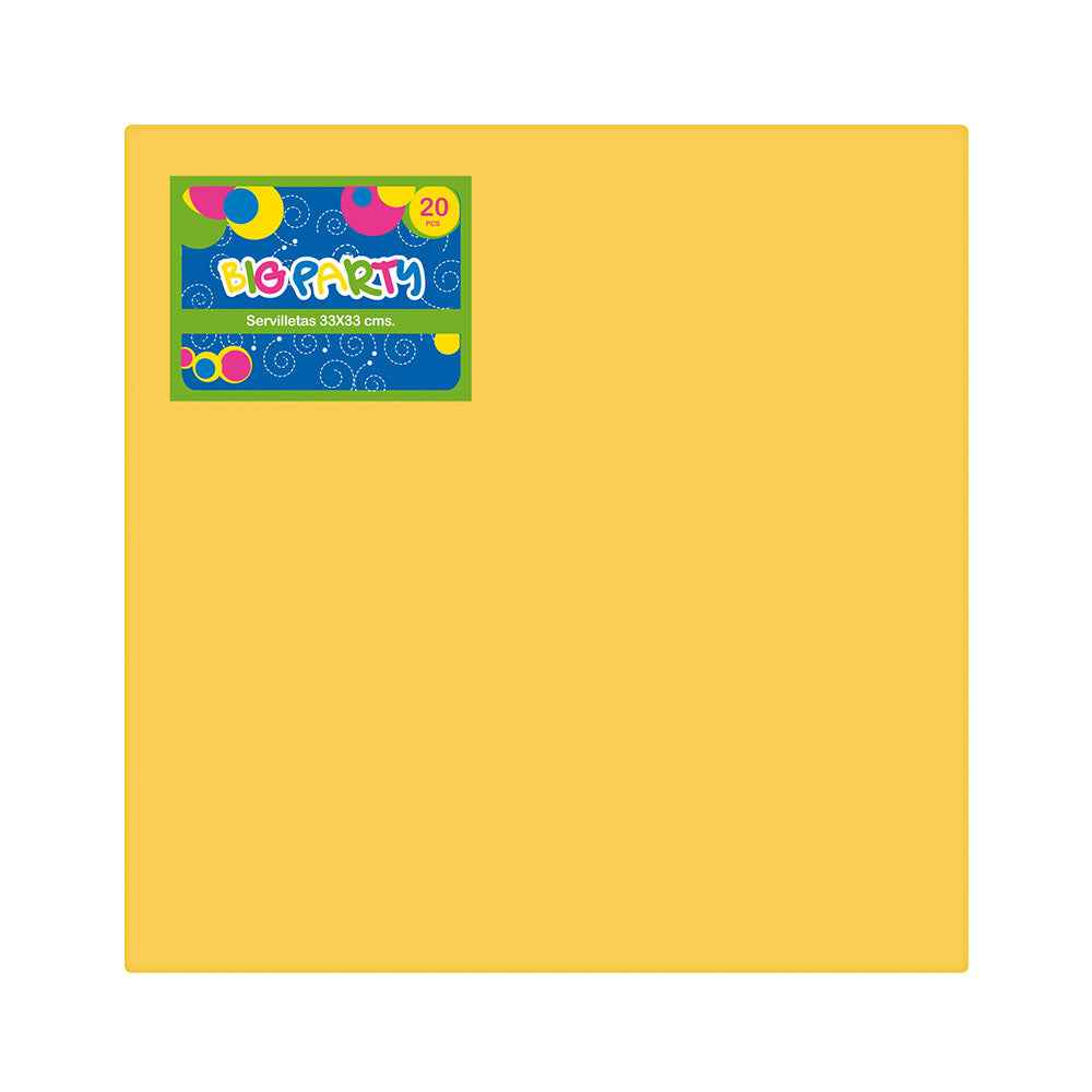 Servilleta Amarillo 33x33 cm 20 Piezas | Big Party